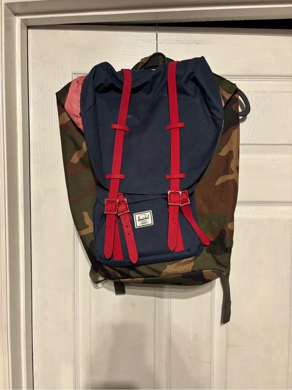 Herschel Supply Co. Navy & Camo Backpack with Red Straps